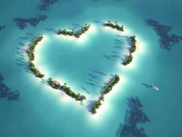 Herzförmige Inseln